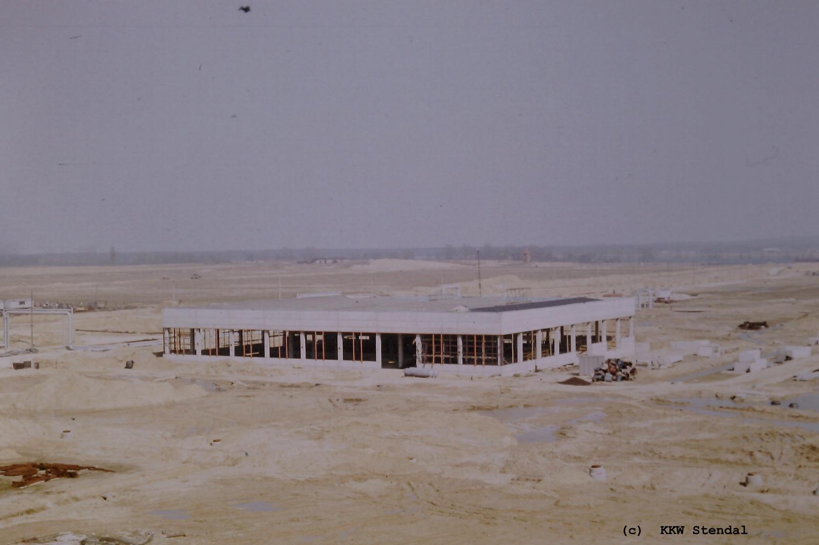 DDR AKW: Baustellenfoto 1979, Betriebsrestaurant Blick von Südost 