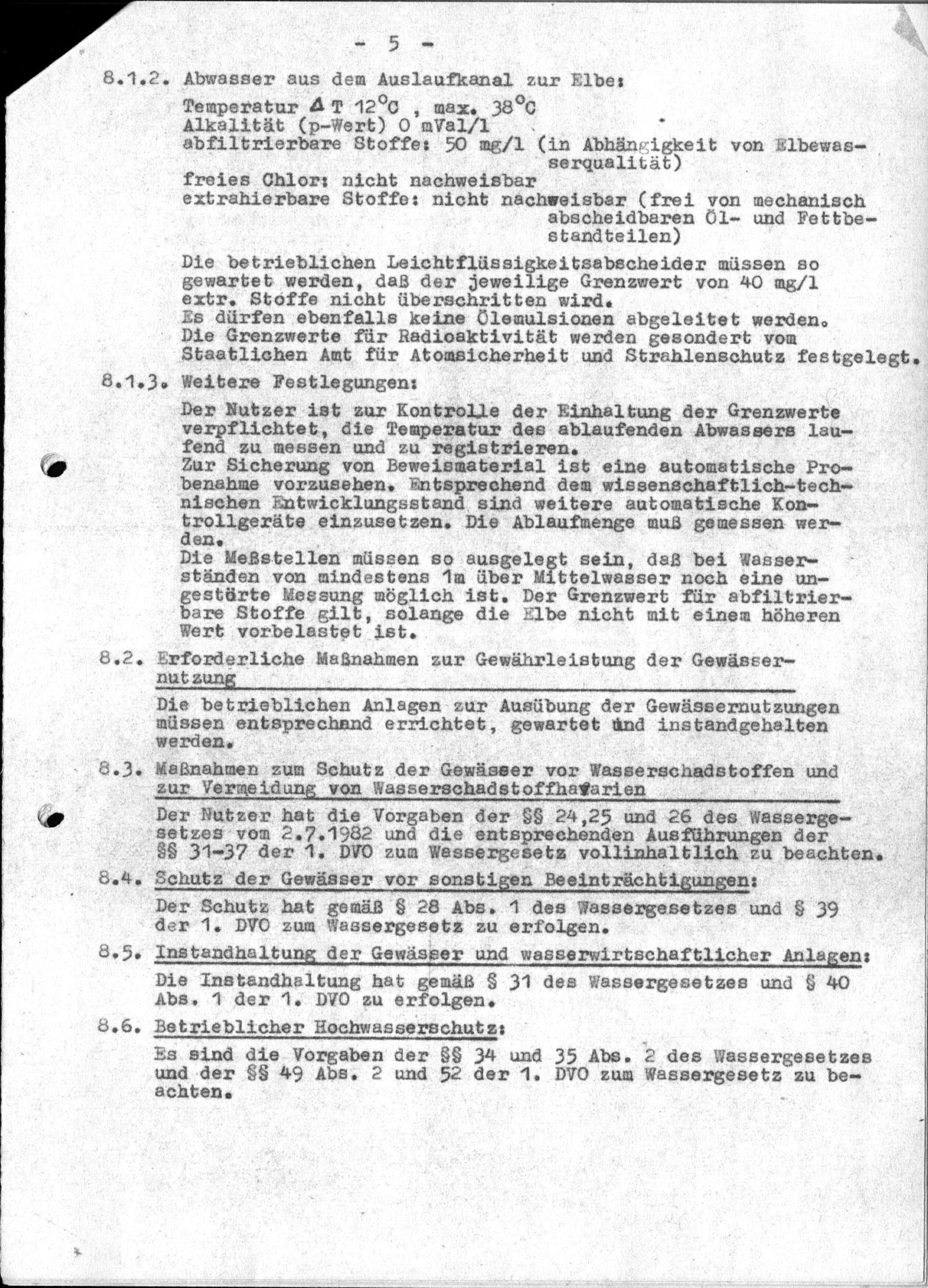  KKW Stendal, Wasserbilanzenscheidung 1985, 5 