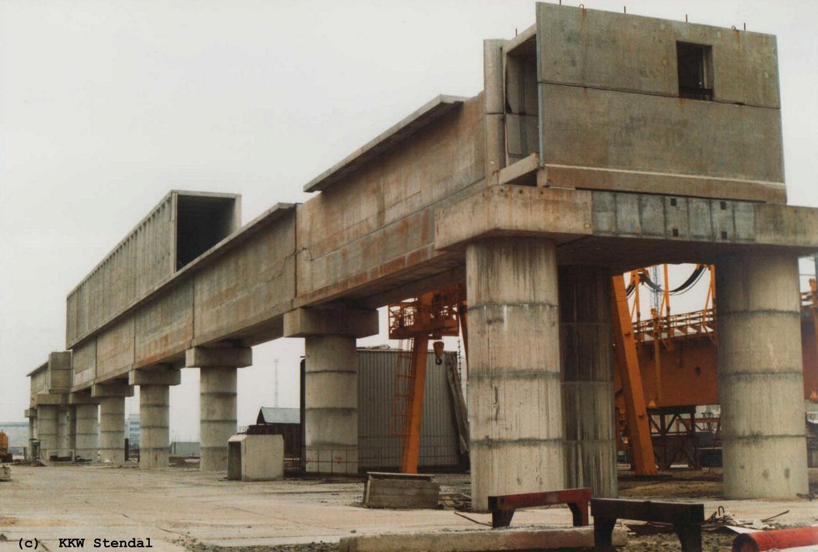  KKW Stendal, Baustelle 1990, Aktives Brückensystem 