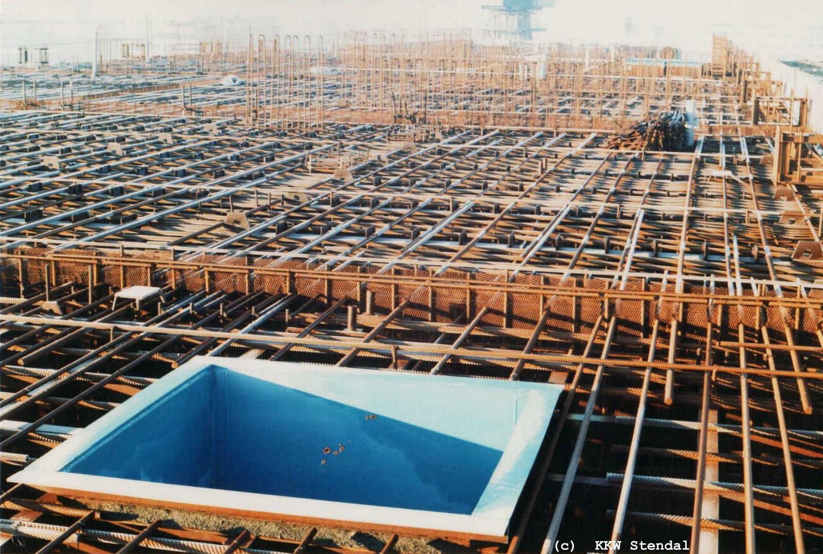  KKW Stendal, Baustelle 1990,
  SWA Spezielle Wasseraufbereitung, Deckenabschnitt Kote +13.20 / +14.10 m 