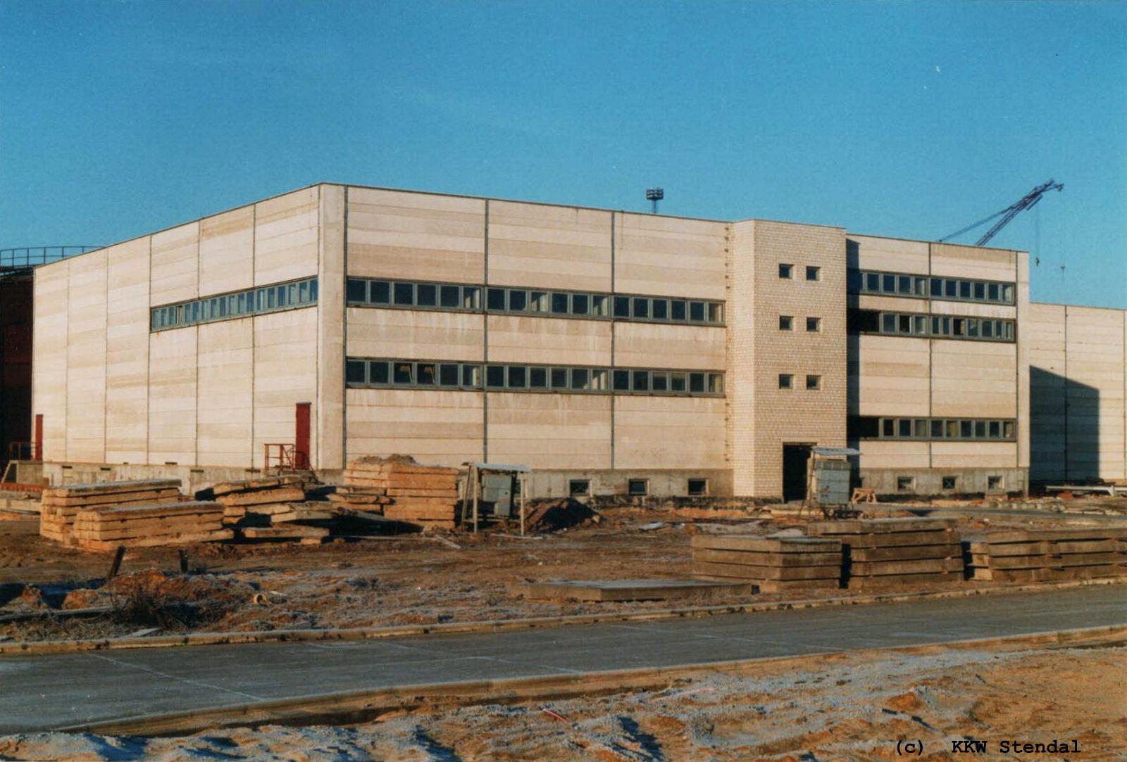  KKW Stendal, Baustelle 1990, Geschoßbau Zusatzspeisewasseraufbereitung 
