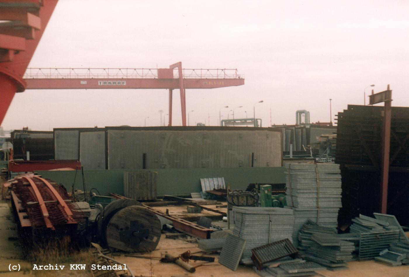  DDR KKW Stendal, Baustelle 1991, Rckbau,  