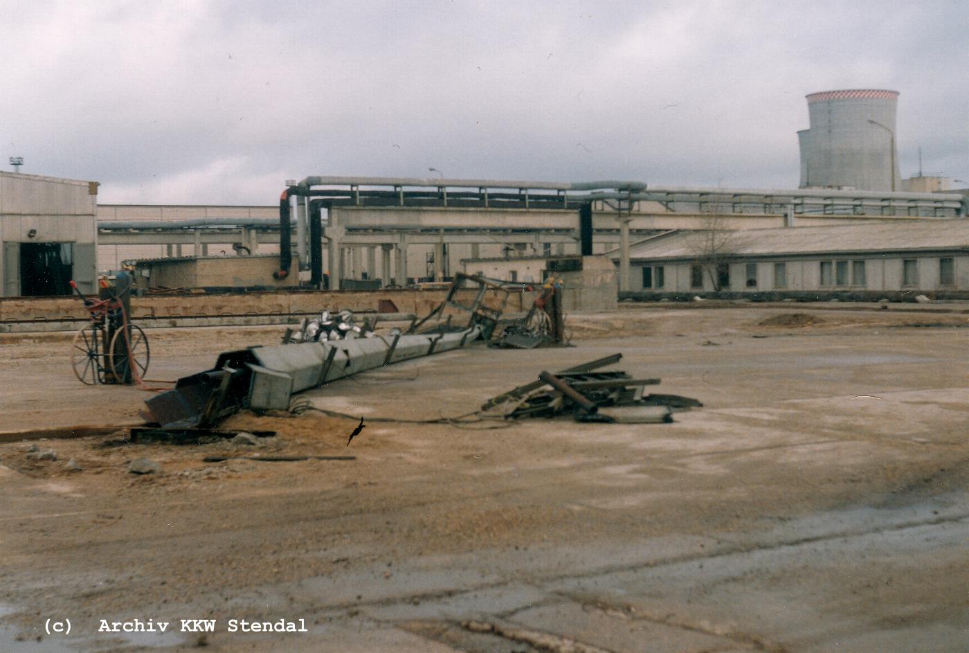  DDR KKW Stendal, Baustelle 1991, Rckbau,  